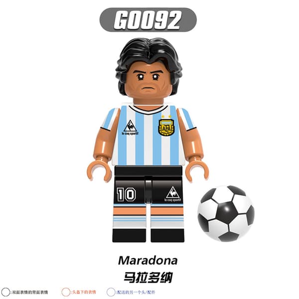 8-pak fodboldhold Messi Neymar samlebyggestenfigur