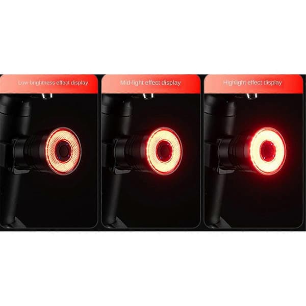 ROCKBROS Smart Bremsesensor Sykkel Baklys IPx6 Vanntett