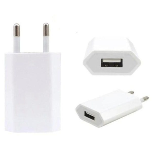 USB-lader kompatibel med iphone / Samsung 5V / 1A mfl Hvit