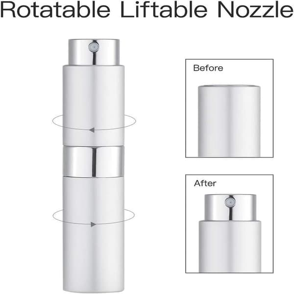 8ml Refillable Case Empty Spray Bottle, Perfume Dispenser, Perfume Bottle Spray Refill, Travel Spray (Silver)