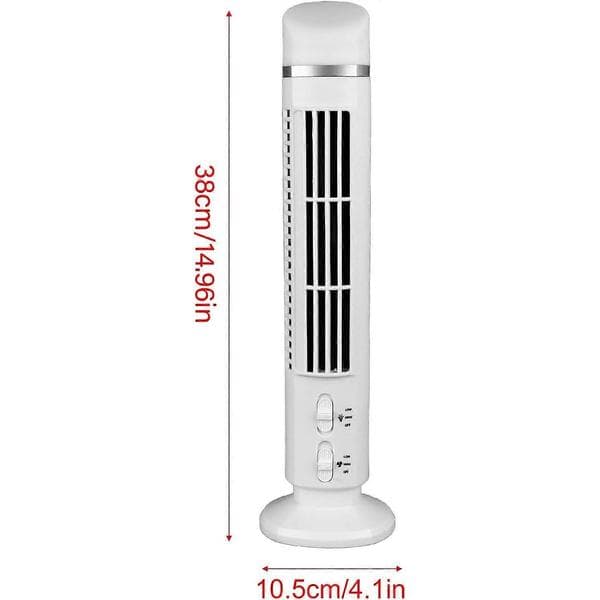 Bladeless tornfläkt med 90° oscillation, tyst 34dB kylning för sovrum och hem (vit)