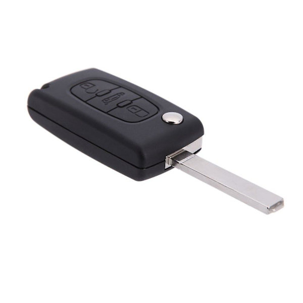 Fällbar fjärrbilnyckellös nyckelfodral för Peugeot 407 307 308 607 3 knappar