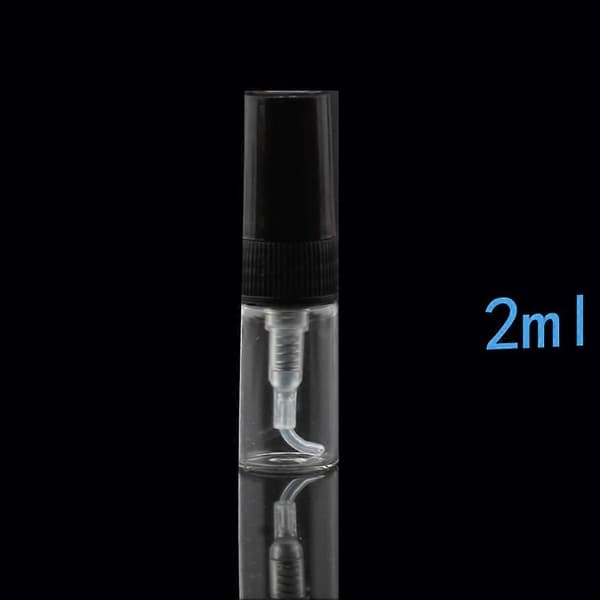 50 st mini bärbara parfymflaskor i glas, tomma sprayflaskor i glas i resestorlek (2 ml)