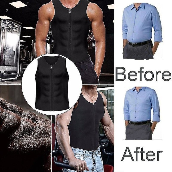 Gynecomastia Kompressionsvest med lynlås, kompression Tank Top Mænd, Kompressionsskjorte, Mænds Kompressionsskjorte med lynlås BLUE 4XL