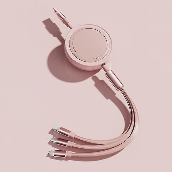 Type C 3 i 1 Type-C/Lightning/Micro USB Uttrekkbar Datakabel 66W Hurtigladekabel