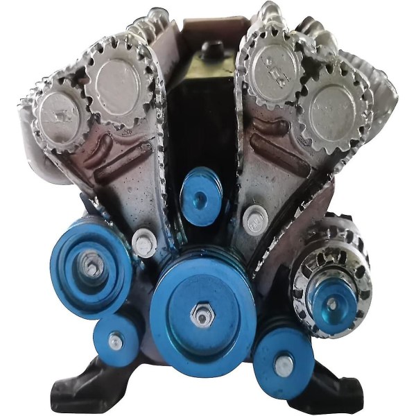 Motormodell skrivbordsmotor, 8-cylindrig radmotormodell byggsats för vuxna, miniversion av motormodellleksak för kontor, hem, KTV, kaféer och hotell.