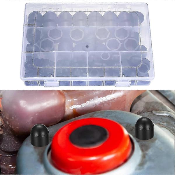145 stk. plastikboltdæksler sorte M4 M5 M6 M8 M10 M12