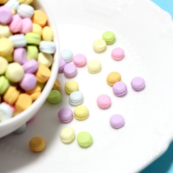 Miniatyr möbler leksak dockhus DIY dekoration tillbehör mini macarons harts