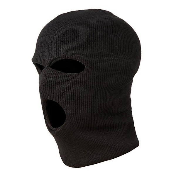3 hål polis mask / huva färg svart polis - Swat - Gign - Raid - Specialstyrkor - Skid - Sno