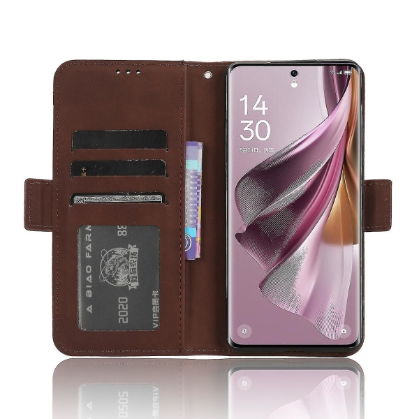 Etui til Oppo Reno 10 Pro 5g Deksel Justerbar Avtakbar Kortlomme Magnetisk Lukking Lærpung Kompatibel Med Oppo Reno 10 Pro 5g Etui_fs Brown