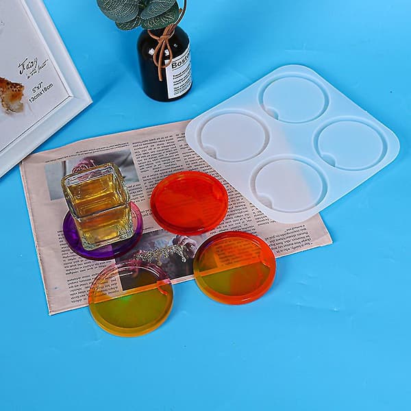 Coasterformer Harpiksformer DIY Runde Silikonformer For Støping av Harpiks-r