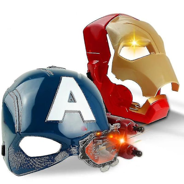Marvel Avengers 4 Iron Man Captain America Naamio Valo Ääni Avaa Naamio Lapsille Halloween_y
