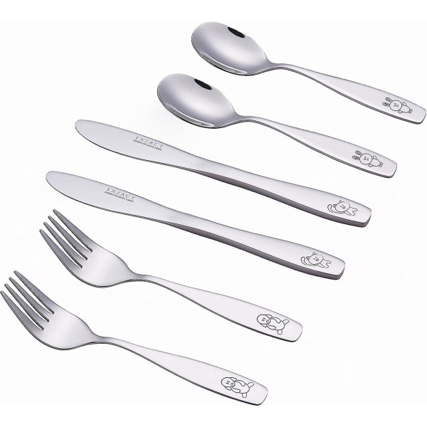 6pcs Toddler Cutlery, Kids Cutlery Kids Silverware Set, Stainless Steel Children's Cutlery