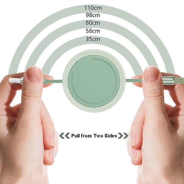 Typ C 3 i 1 Typ-C/Lightning/Micro USB Infällbar Datakabel 66W Snabbladdningssladd