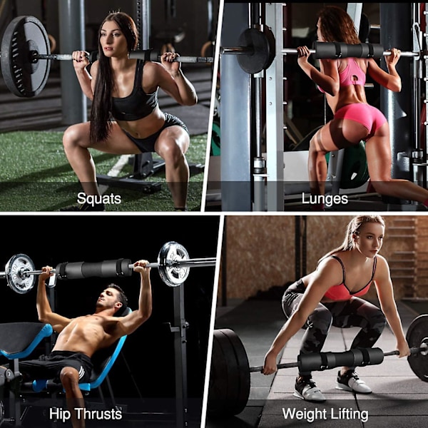 MKK Skivstångspad, Skivstångs-Squat Pad, Skivstångs-Nackskydd Olympisk stångpad Sidohake och ögla fast design Skumgummi Stödpad för Nacke Axel