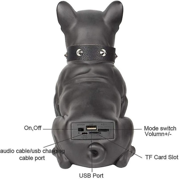 Tegneserie Bluetooth-højttaler, bulldog Bluetooth-højttaler, 32g Kapacitet Bluetooth4.2