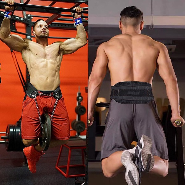 Vægtløftningsbælte med kæde - Høj kvalitet vægtet bælte til gymnastik, fitness, vægte, pull-ups