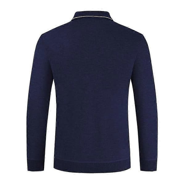 Langærmede skjorter med knapper til mænd Navy Blue 3XL