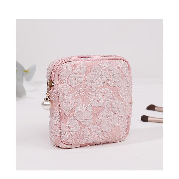 1 stk. Pink hygiejnebind opbevaringspose udendørs bind pose hygiejnebind pose pung menstruationsprodukter bomuldslinned babyposeholder stor kapacitet