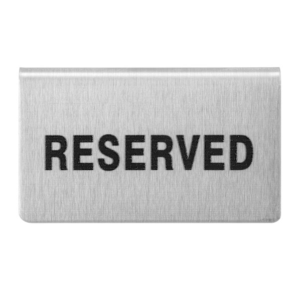 1 stk. Reserveret skilt i rustfrit stål til restaurant