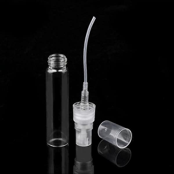 50 st mini bärbara parfymflaskor i glas, tomma sprayflaskor i glas i resestorlek (2 ml)