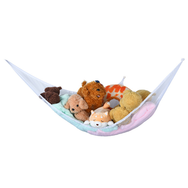 Lekeoppbevaringsnett i hammock, best for å holde rom rene, stor størrelse hvit