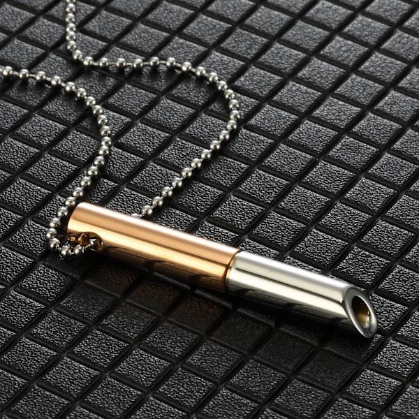 Halsband för andningsövningar mot ångest, rostfritt stål Anapana andningsövningar för stress och ångest, mindfulness-halsband för att sluta röka gold