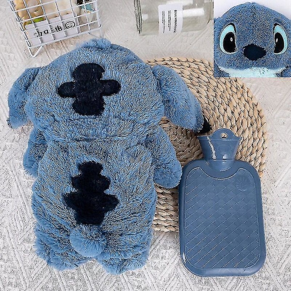 Anime Kawaii Stitch Plysch Varmvattenflaska Vinter Hem Vattenpåfyllning Handvärmare