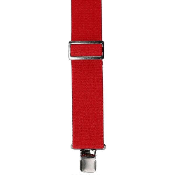 CTM Elastiska Hängslen med Clips, 5 cm Bredd, Brandman (Herr) Red one size