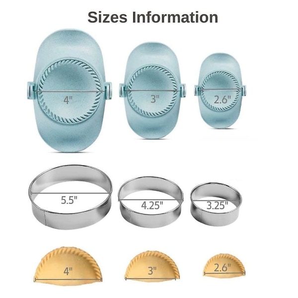 Dumpling Maker, Empanadas Press Mold Maker Set Med Dej Cutter, Dumpling Mold Set Og Cutter Til P