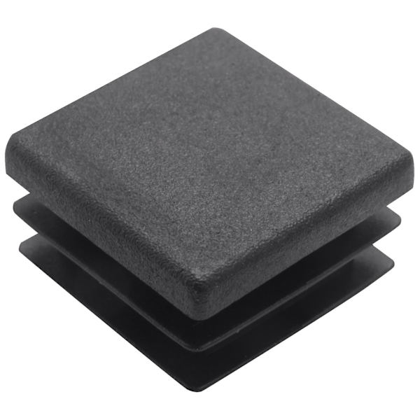 100 stk. Plast firkantede rørindsatser Ende lukkekapper 20mm X 20mm Sort C black