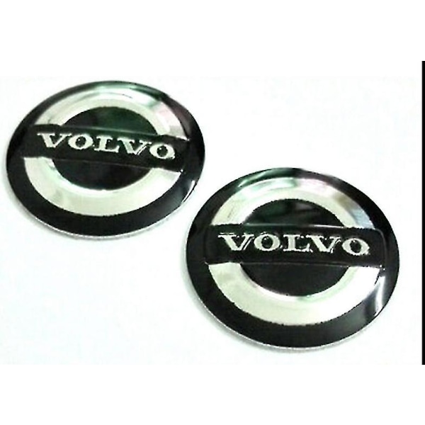 2x Ny fjärrnyckelbricka Emblem Sticker Logotyp för Volvo i svart - 14mm