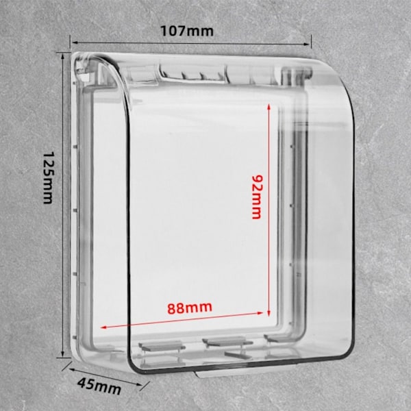 Strømbryder Dækslet Sokkel Vandafvisende Kasse TRANSPARENT transparent