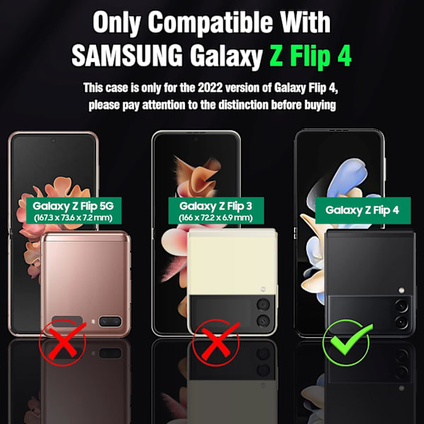 Slim fodral för Samsung Galaxy Z Flip 4, Galaxy Z Flip 4 fodral, skyddande hårt PC-skal halkfritt stöttåligt för Z Flip 4 (blank vit)