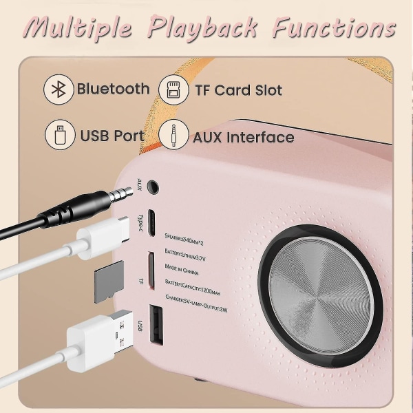 Retro Bluetooth 5.0 -kaiutin, kannettavat vintage Bluetooth -kaiuttimet, kova äänenvoimakkuus, langaton liitäntä