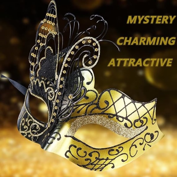 Mystisk Halloween Butterfly metal venetiansk maske. Velegnet til kvinders sexede kostumebal, maskerade, karnevalsfest, julepåske