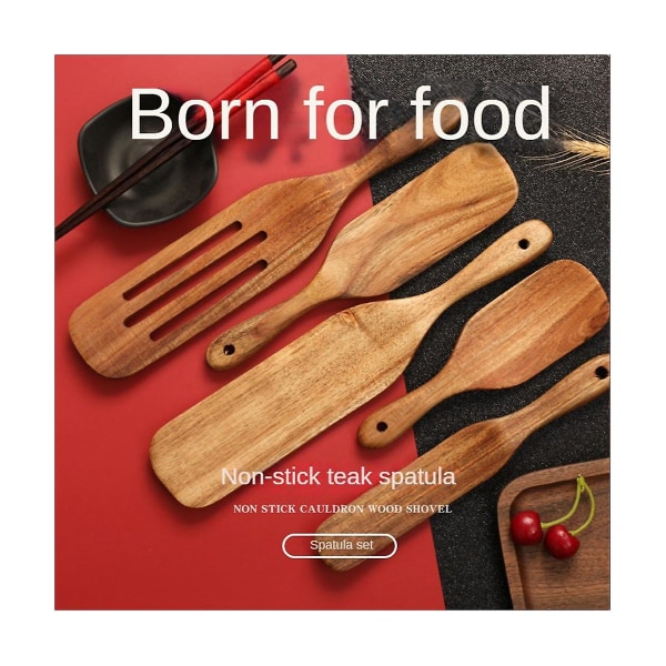 Handgjord Premium Trä Spurtle Set Spurtles Trä, Värmebeständig Non Stick Skotsk Spurtle Set