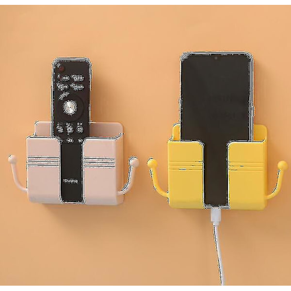 2-pack väggmonterat mobiltelefonstativ laddningsstativ stativ självhäftande stativ Yellow