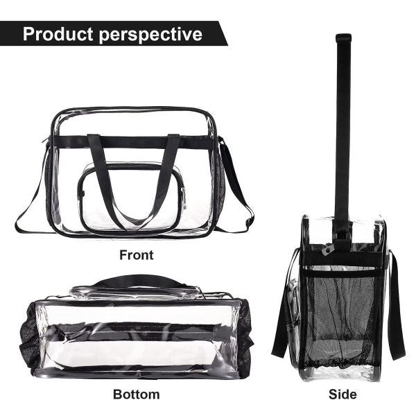 Genomskinlig väska Transparent Gym Bag Stadium Godkänd Genomskinlig Holdall Herrar Dam Gym Bag