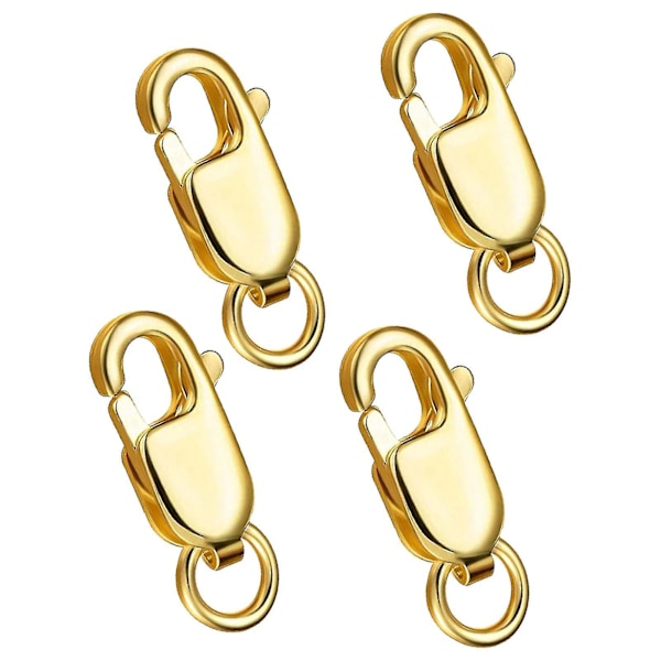 4 st kloklämmor 12 mm 18k guld hoppa ringar smycken gör stängningar hummerlås