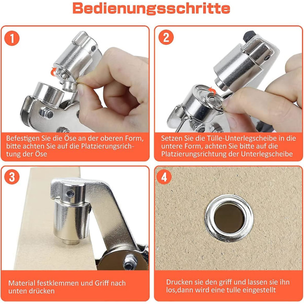 Øjeplade Tang, Professionelt Øjeplade Sæt Med 100 Stykker (Indre 10mm) Metal Øjeplader Til Læder Stof Presenning Pvc Gardin Mejsel