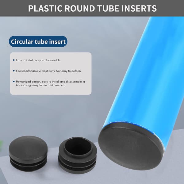 Sorte Plast 35mm Dia Blanking End Caps Runde Rør Innlegg 5 stk