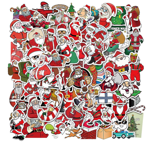 100pcs Luggage Sticker Christmas Theme Helmet Sticker Laptop Decal For Decor