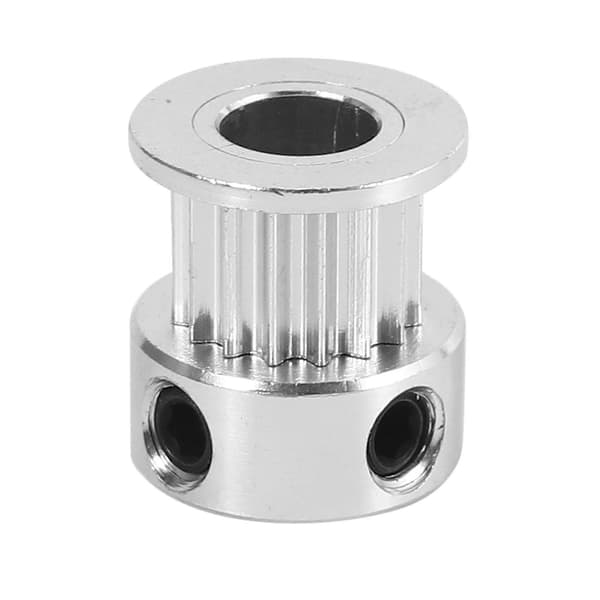 Aluminium 16 Tænder 6mm Boring Tandremsskive Flange Synkront Hjul til 3D Printer silver