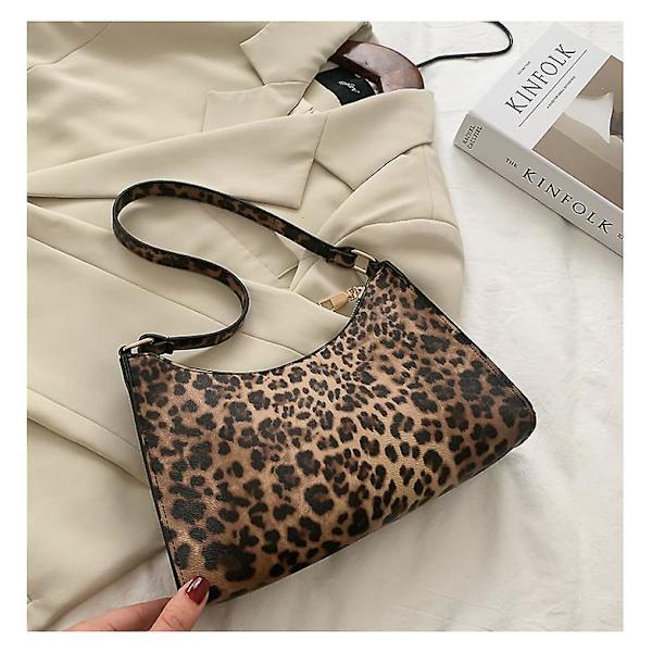 Axelväska med leopardmönster