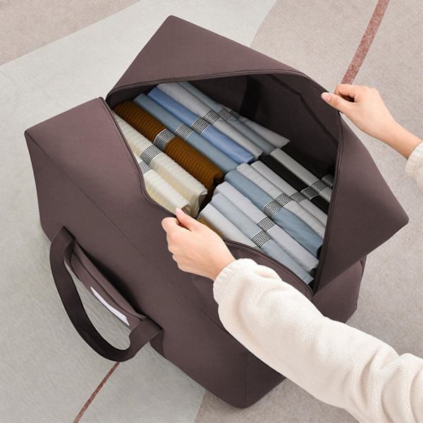 Klær Oppbevaringspose Garderobe Sortering Oppbevaringsboks Bærbar Oppbevaringspose Vinterkopp Oppbevaringsboks Innendørs Brun