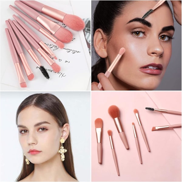 Pieces Professionelle Makeup-Bürsten, Premium Synthetische Reinigungsbürste für Lidschatten Augen Augenbrauen Eyeliner Foundation Lip Blush