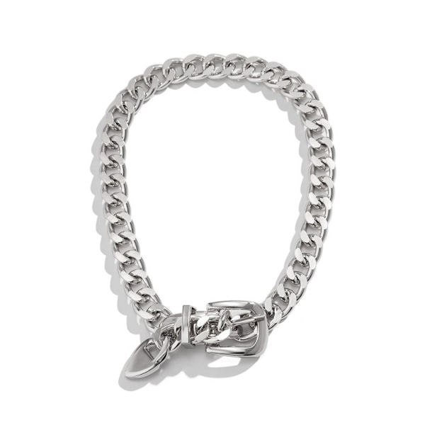 Tjock chokerhalsband tjockt kedjehalsband SILVER silver