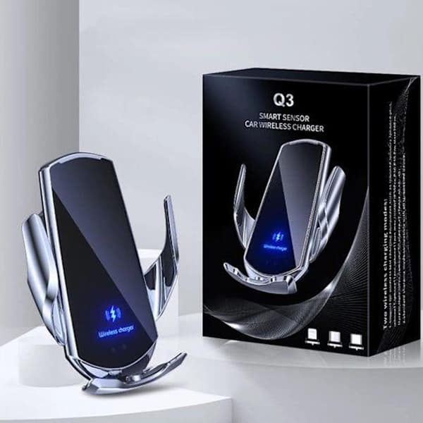 Ny stil Mobilholder Bil med Smart Sensor & QI lading