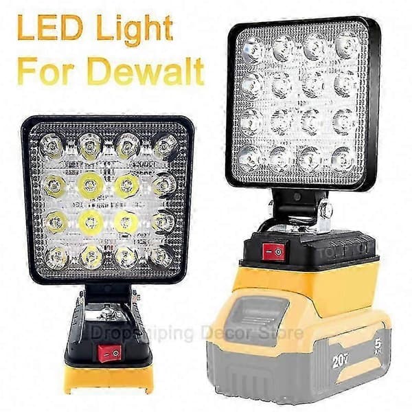 Dewalt 18V/20V LED arbeidslys, bærbart flomlys for camping, utendørs og nødbruk